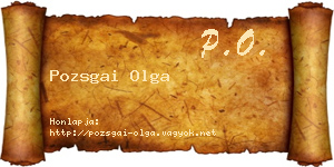 Pozsgai Olga névjegykártya