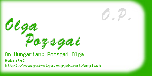 olga pozsgai business card